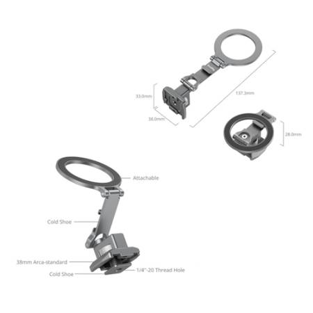 SmallRig 5339 - magnetyczny uchwyt na telefon z mocowaniem Arca_Najważniejsze elementy_3